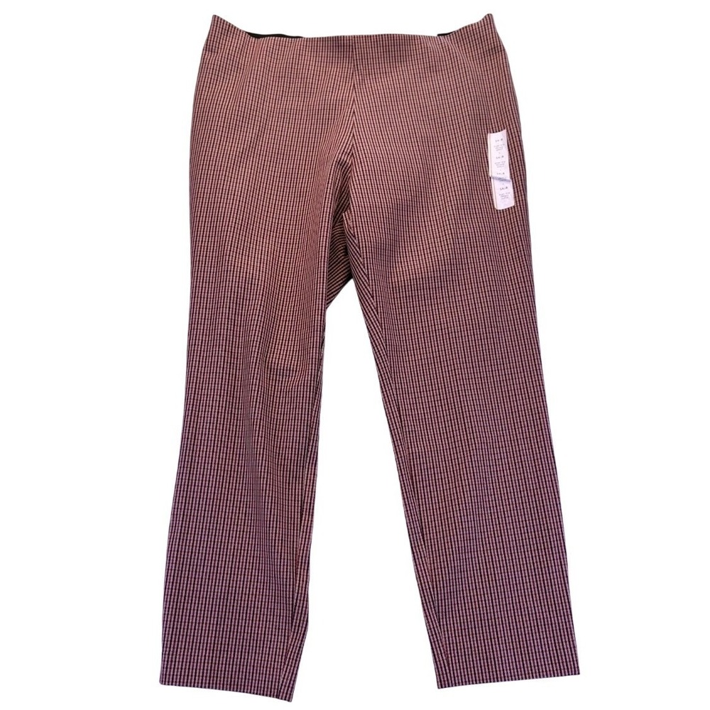 NWT A New Day Womens Brown Plaid Side Zip Skinny Ankle Pants Size 14 Career